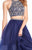 Alyce Paris - 60209 Two Piece Halter Strappy Ballgown In Blue and Gold