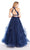 Alyce Paris - 60210 Halter Neck Two-Piece Ballgown in Blue