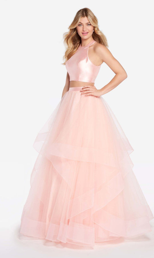 Alyce Paris - 60210 Halter Neck Two-Piece Ballgown in Pink