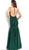 Jovani - 60214 Plunging V-neck Glitter Trumpet Dress in Green