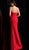 Jovani - 60219 Strapless Plunging V-neck Glitter Sheath Dress In Red