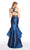 Alyce Paris - 60219 Beaded Halter Neck Two-Piece Mermaid Gown In Blue