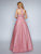 Nina Canacci - 6021 Embroidered Illusion Bodice Tulle Ballgown In Pink