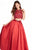 Alyce Paris - 60220 Embellished Two Piece Halter Evening Gown In Red