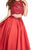 Alyce Paris - 60220 Embellished Two Piece Halter Evening Gown In Red