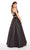 Alyce Paris - 60222 Crisscross Back Two-Piece Mikado Gown In Black