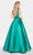Alyce Paris Beaded Plunging V-Neck Mikado A-Line Gown 60224 in Green