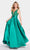 Alyce Paris Beaded Plunging V-Neck Mikado A-Line Gown 60224 - 1 pc Emerald In Size 14 Available In Emerald