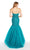 Alyce Paris - 60229 Strapless Bead-Embellished Trumpet Gown In Blue and Green