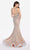 Alyce Paris - Embellished Plunging Illusion Mermaid Gown 60233 In Silver