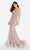 Alyce Paris - Embellished Plunging Illusion Mermaid Gown 60233 In Silver