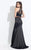 Rachel Allan  - 6023 Beaded High Neck Two Piece Gown in Black