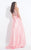 Rachel Allan  - 6024 Illusion Halter Romper in Pink