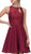Eureka Fashion - 6025 Lace Halter Chiffon A-line Dress in Red