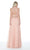 Lace High Halter Chiffon A-line Dress in Pink