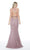 Deep V-neck Lace Trumpet Dress in Gray