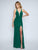 Nina Canacci - 6025 Plunging Halter Fitted Evening Gown In Green