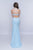 Nina Canacci - 6025 Plunging Halter Fitted Evening Gown In Blue
