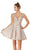 Plunging V-Neck Metallic Jacquard Dress in Pink