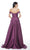Off-Shoulder Mikado Ballgown With Train in Purple