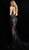 Jovani - 60272 Beaded Plunging V-Neck Illusion Gown in Black
