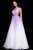 60247 Plunging V-neck Tulle Ombre Gown