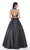 Two Piece Sequined Mikado Ballgown in Black