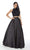 Two Piece Sequined Mikado Ballgown in Black