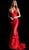 Jovani - 60283 Sequined Deep V-neck Trumpet Dress in Red