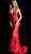 Jovani - 60283 Sequined Deep V-neck Trumpet Dress in Red
