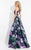 Rachel Allan  - 6028 Floral Halter A-line Dress in Blue and Purple