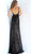 Jovani - 60292 Plunging Sweetheart Sequined High Slit Gown in Black