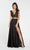 Alyce Paris - 60299 Two Piece Scalloped Plunging V Neck Gown In Black and Neutral
