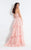Rachel Allan  - 6029 Lace Appliqued Strapless Gown in Pink