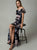 Cachet - 59433 Off Shoulder Floral Print High Slit Gown In Black and Floral