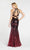 Alyce Paris - 60301 Sequined Plunging Halter Mermaid Gown In Black and Red