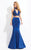 Rachel Allan  - 6030 Sleeveless High Halter Mermaid Dress in Blue