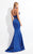 Rachel Allan  - 6030 Sleeveless High Halter Mermaid Dress in Blue