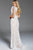 60314 Butterfly Sleeve Plunging Intricate Lace Gown