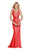 Alyce Paris - 60315 Embellished Deep V-neck Trumpet Dress in Red