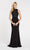 Alyce Paris - 60320 Diamond Lace High Neck Jersey Trumpet Dress In Black