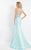 Rachel Allan  - 6031 Lace Halter Mermaid Dress in Green