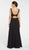 Alyce Paris - 60322 Diamond Lace Deep V-neck Chiffon A-line Dress In Black