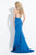 Rachel Allan  - 6033 Fitted Sweetheart Gown with Slit in Blue
