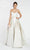 Alyce Paris - 60341 Strapless Sweetheart Brocade Pleated A-line Dress In Neutral