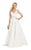 Alyce Paris - 60343 Beaded V-neck Brocade A-line Dress With Train in Green