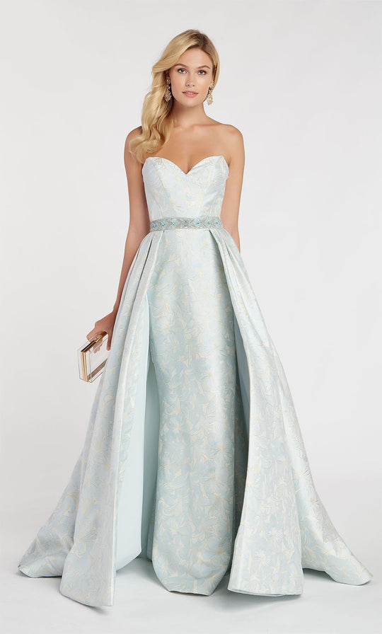 Alyce Paris - 60344 Strapless Sweetheart Fitted Overskirt Gown In Blue