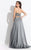 Rachel Allan  - 6034 Two Piece Beaded Chiffon A-line Dress in Gray