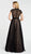 Alyce Paris - 60355 Sheer Lace Bodice Bow Accent Tulle Prom Gown In Black and Pink