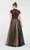 Alyce Paris - 60356 Two Piece Two Tone Lace Tulle Pleated A-line Dress In Black and Neutral